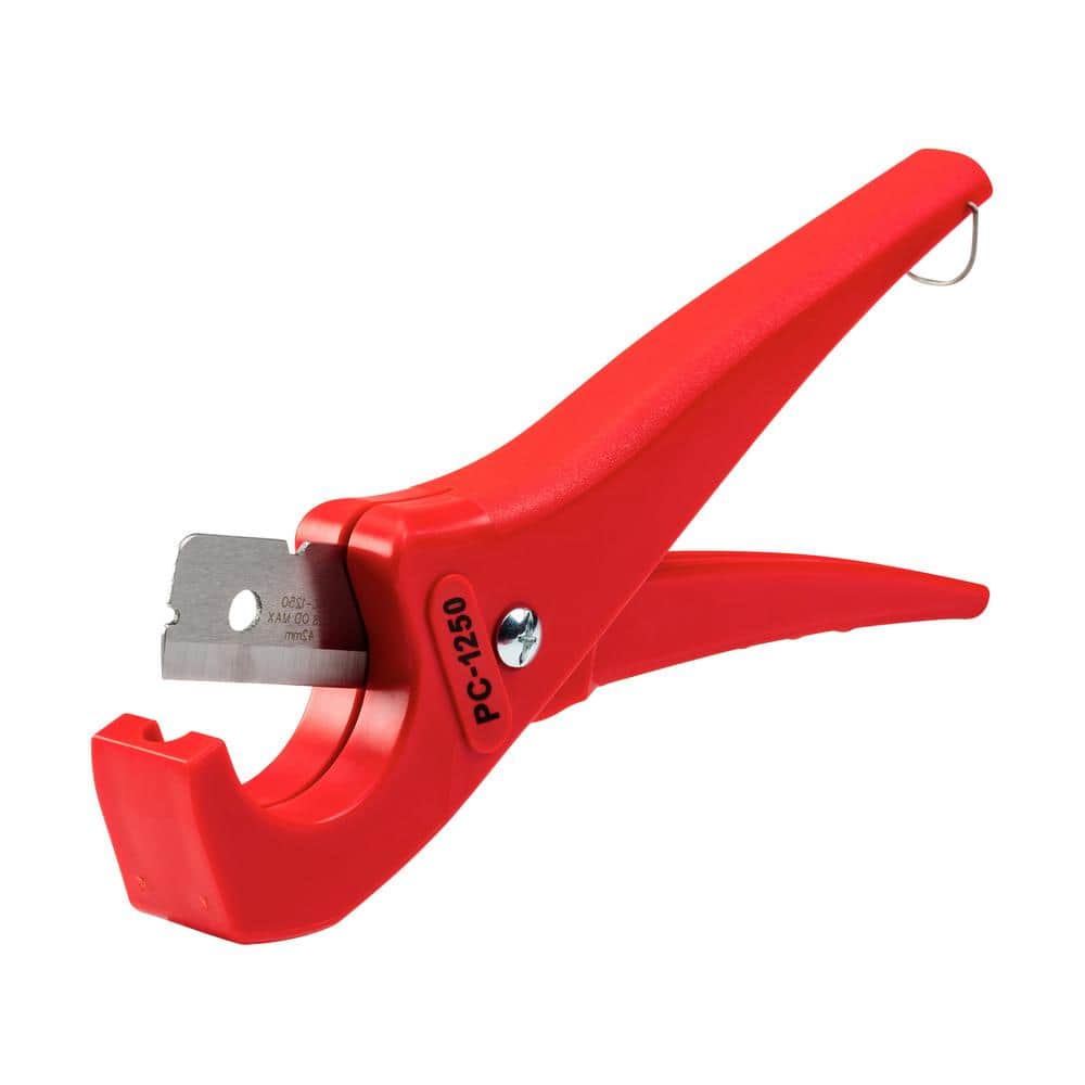 RIDGID 1/8 in. - 1-5/8 in. PC-1250 PEX and Vinyl Tubing Cutting Tool, Single Stroke Scissor Style Cut with Reversible Blade (1)