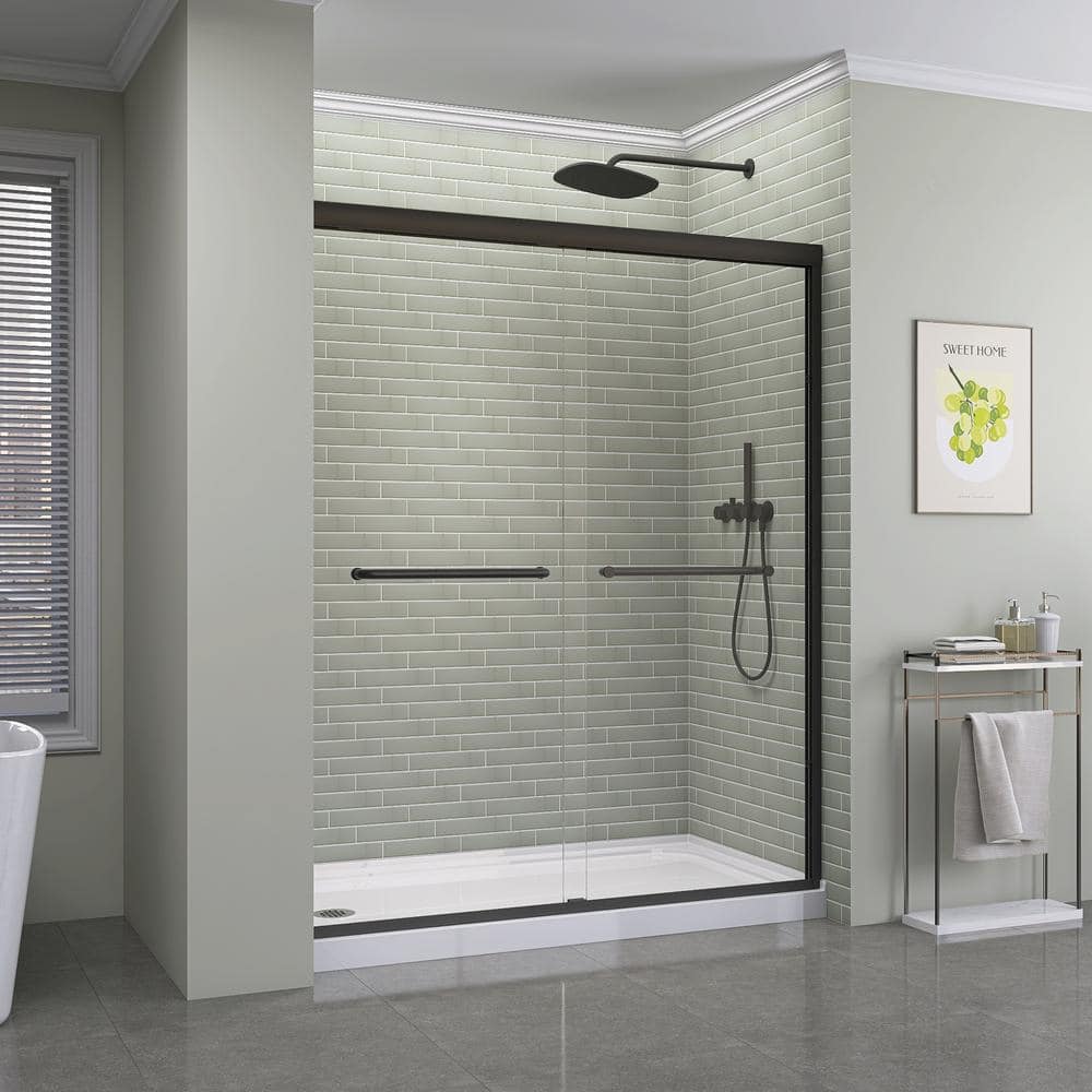 Getpro 60 in. L x 32 in. W Single Threshold Alcove Shower Pan Base with Left Drain Hole in White Acrylic Shower Base (2)