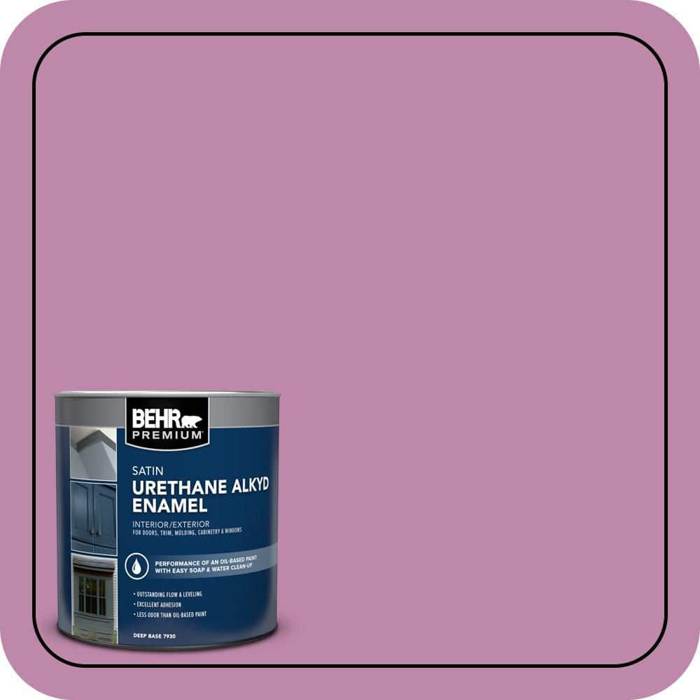 BEHR PREMIUM 1 qt. #M120-5 Rosy Satin Enamel Urethane Alkyd Interior/Exterior Paint (1)