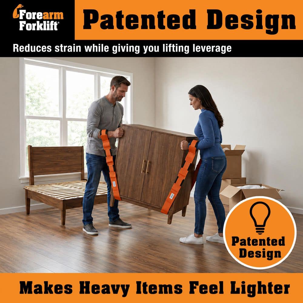 Forearm Forklift 9.4ft. x 3 in. Adjustable Heavy-Duty Moving Straps for Furniture and Appliances, Supports Up to 800 lbs (2)