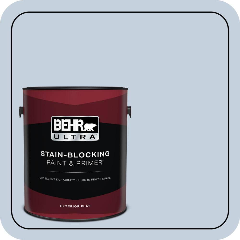 BEHR ULTRA 1 gal. #S530-1 Soaring Sky Flat Exterior Paint & Primer