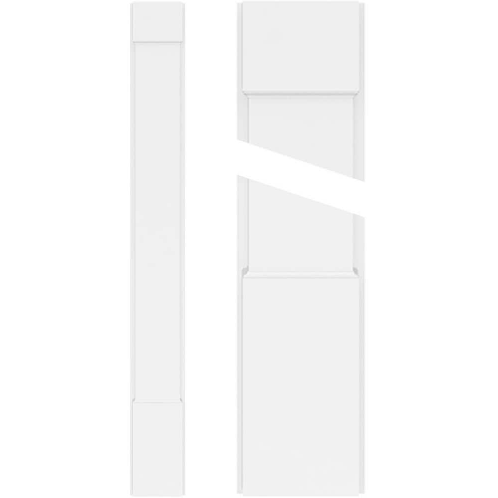 Ekena Millwork 2 in. x 9 in. x 90 in. Smooth PVC Pilaster Moulding with Standard Capital and Base (Pair) (1)