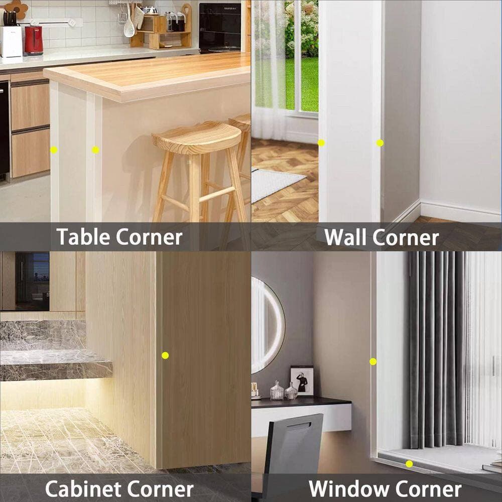 Wudkey 4-Pack 3.9 ft. x 1.0 in. Peel and Stick Clear Corner Guards, Self-Adhesive L-Shaped Outside Corner Shield for Door (2)