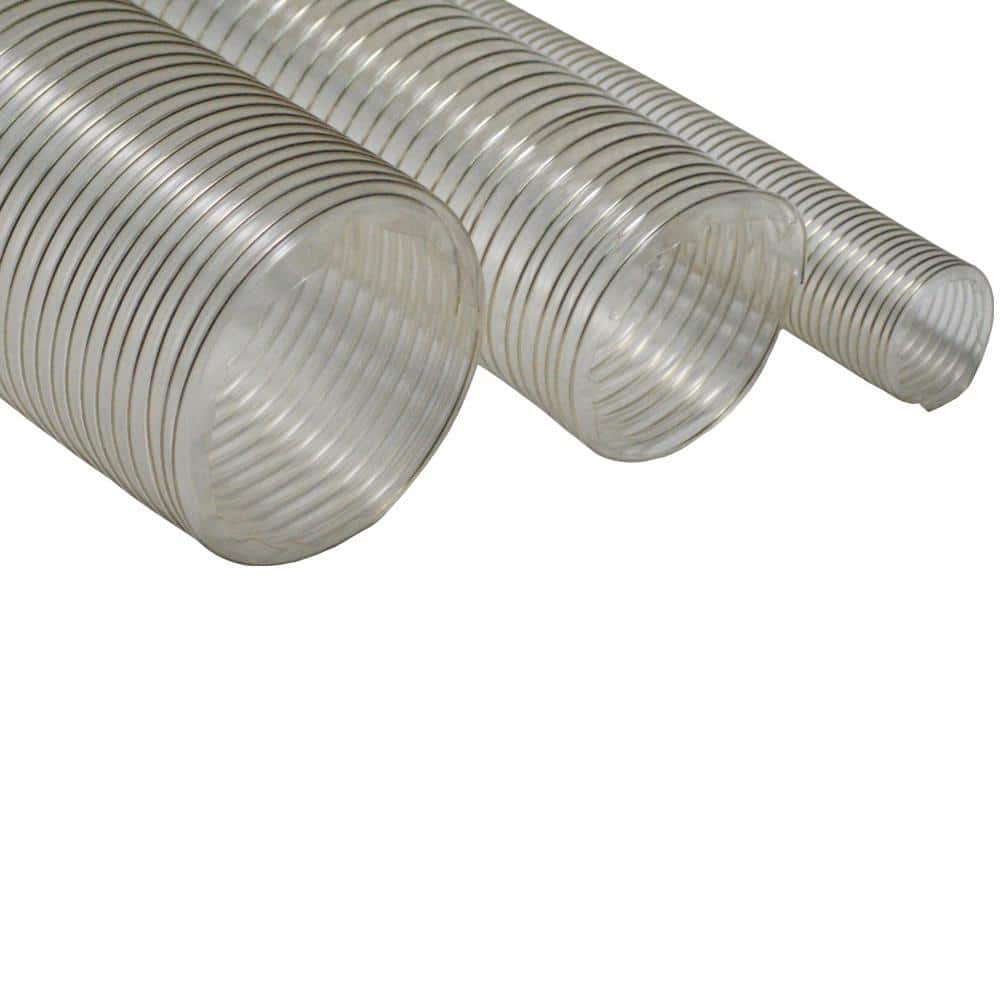 Rubber-Cal D 12 ft. PVC Coil General Purpose Flexible Ducting Clear (4)