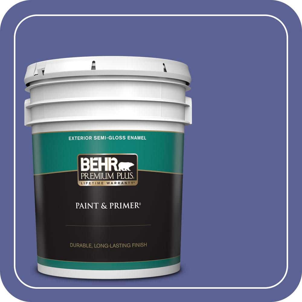 BEHR PREMIUM PLUS 5 gal. #S-G-620 Wizard Semi-Gloss Enamel Exterior Paint & Primer
