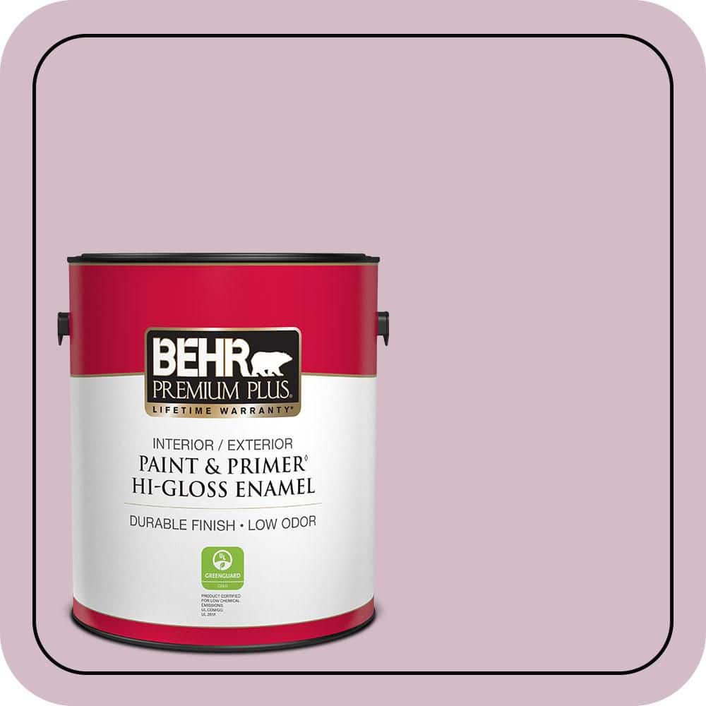BEHR PREMIUM PLUS 1 gal. #T12-16 Queens Tart Hi-Gloss Enamel Interior/Exterior Paint & Primer