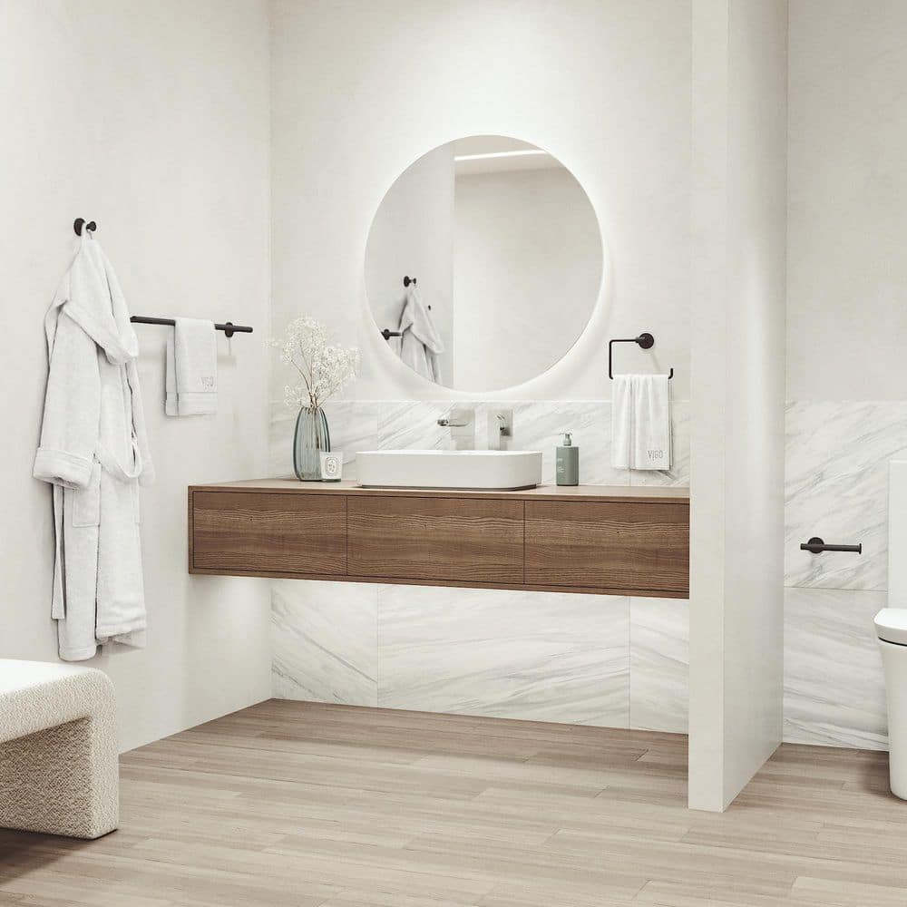 VIGO Elan Bath Hardware Set with Towel Bar, Toilet Paper Holder, Hand Towel Holder, Hook (3)