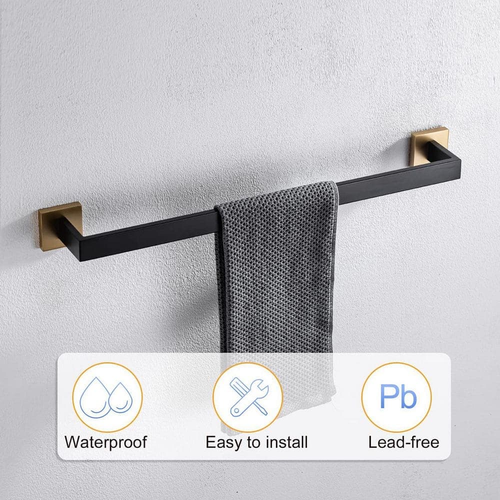 Satico 24 in. Wall Mounted Towel Bar in Black Gold (2)