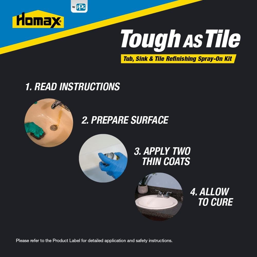 Homax Tough As Tile 32 oz. White Tub Sink and Tile Spray Epoxy (3)