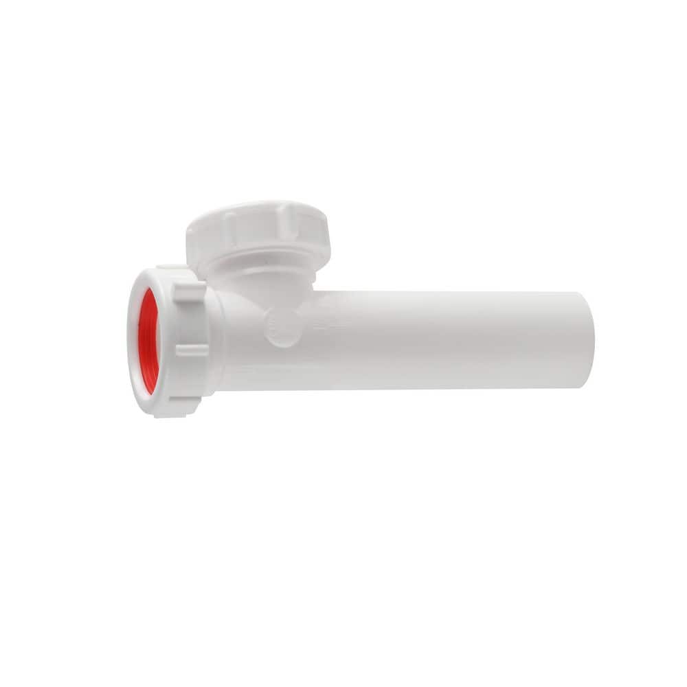 Everbilt 1-1/2 in. White Plastic Sink Drain Outlet Waste Slip-Joint Tee P trap (1)