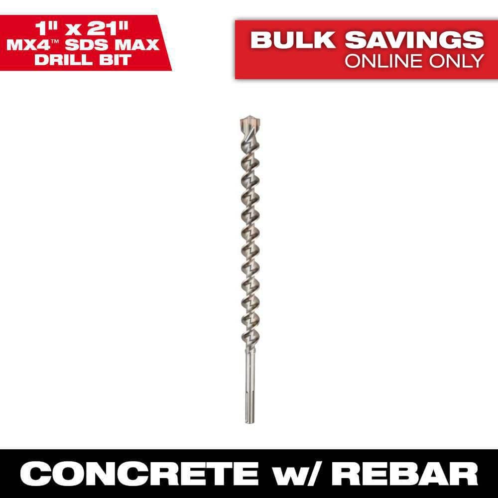 Milwaukee 1 in. x 21 in. 4-Cutter SDS-MAX Carbide Drill Bit (1)