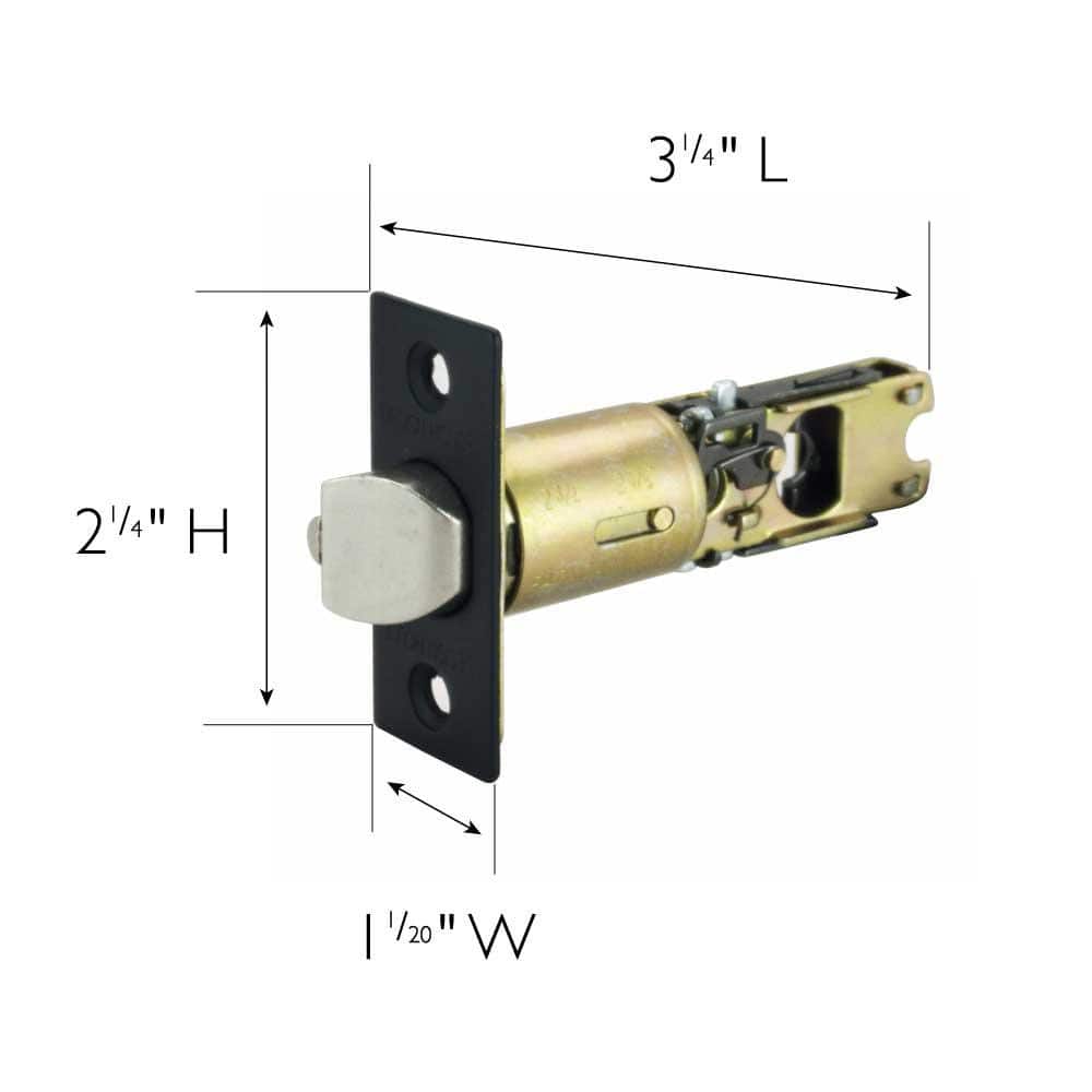 Design House Adjustable 2-Way Matte Black Square Corner Replacement Entry Door Latch (2)