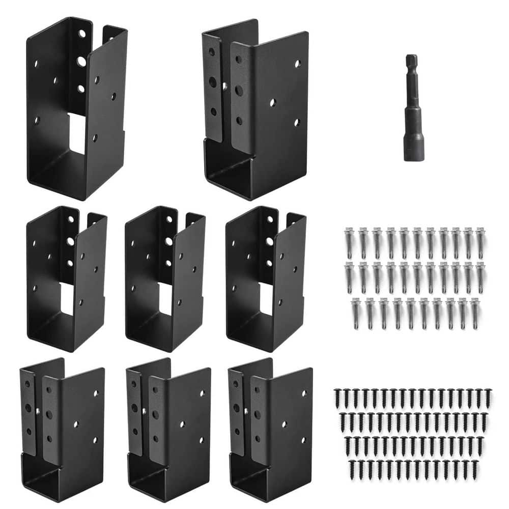 NVNOO 2 in. x 4 in. Steel Powder Coated Concealed Joist Hangers for Outdoor Trim Concealed Flanges (8-Pack) (1)