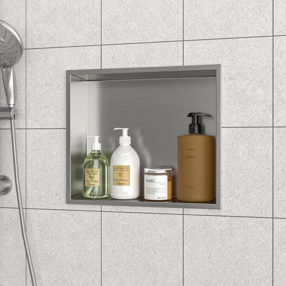 JimsMaison 15 in. W x 13 in. H x 4 in. D Shower Niche Set of 1 Piece in Brushed Nickel (3)