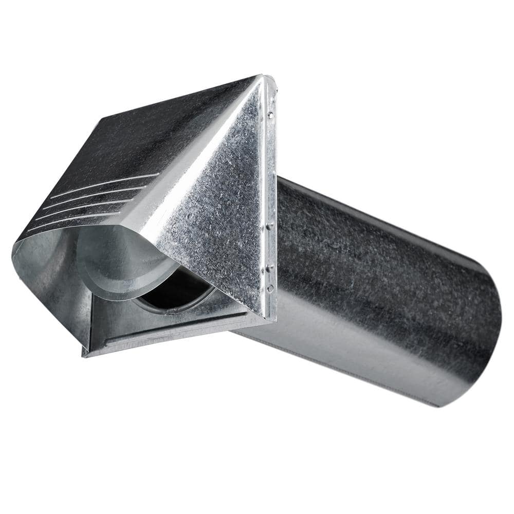 Unbranded 4 in. Galvanized Steel Dryer Exhaust Pipe, Vent Hood with Built-in Damper (2)