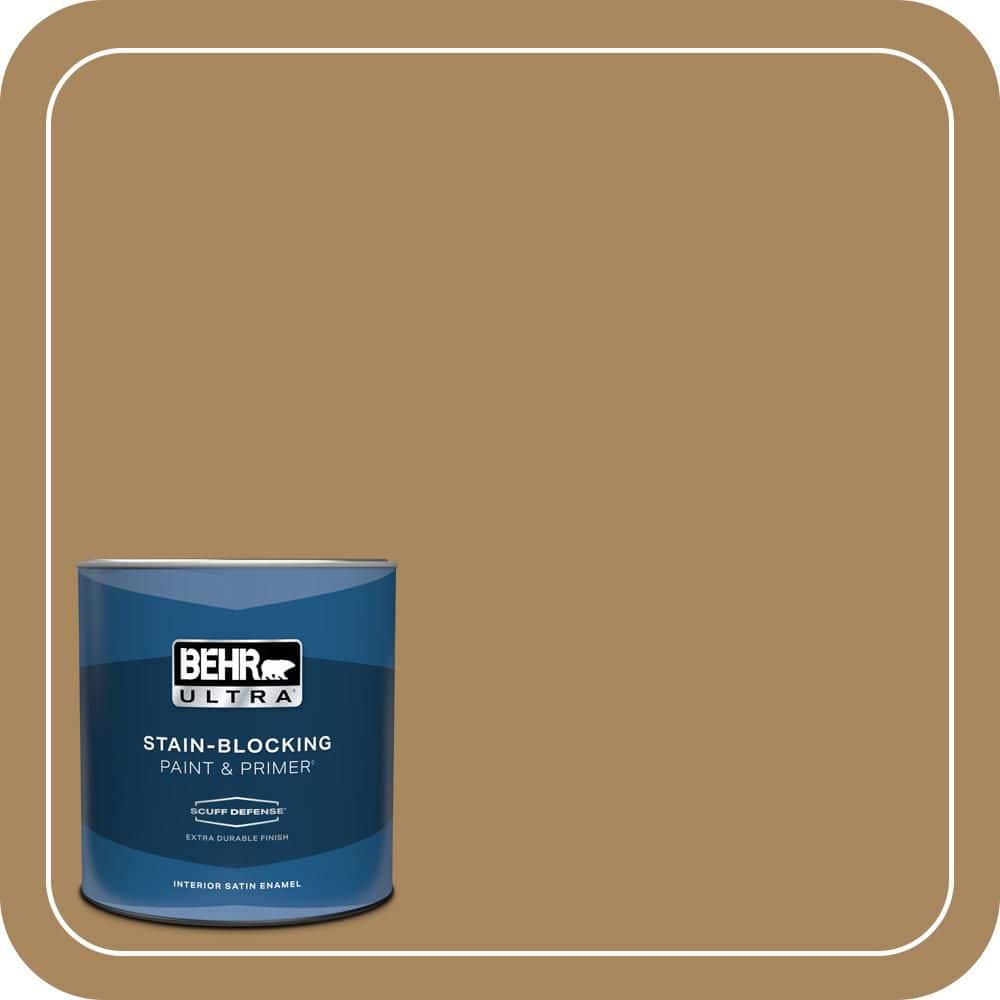 BEHR ULTRA 1 qt. #N290-6 Trinket Gold Extra Durable Satin Enamel Interior Paint & Primer