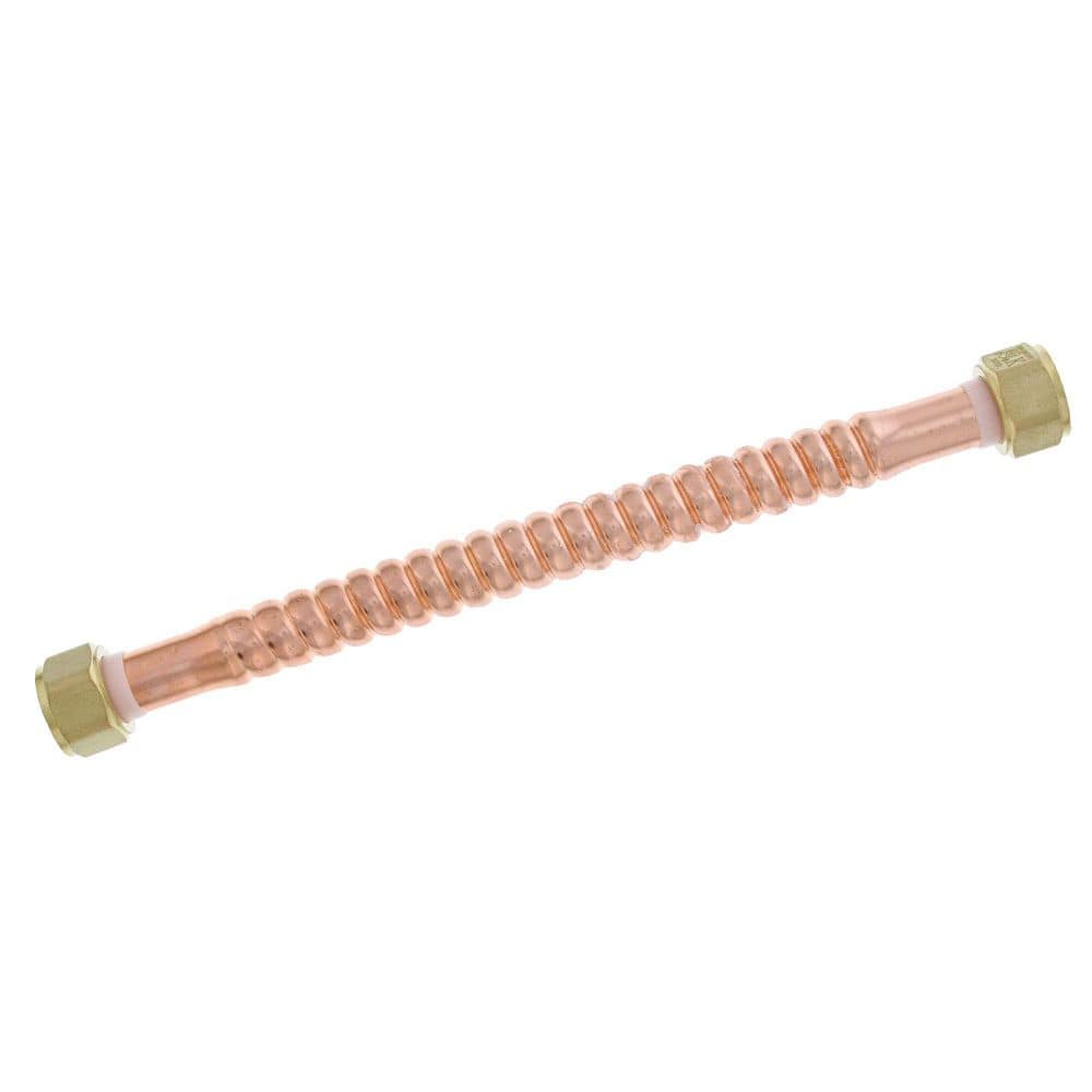 JONES STEPHENS 3/4 in. FIP x 12 in. Copper Corrugated Water Heater Connector