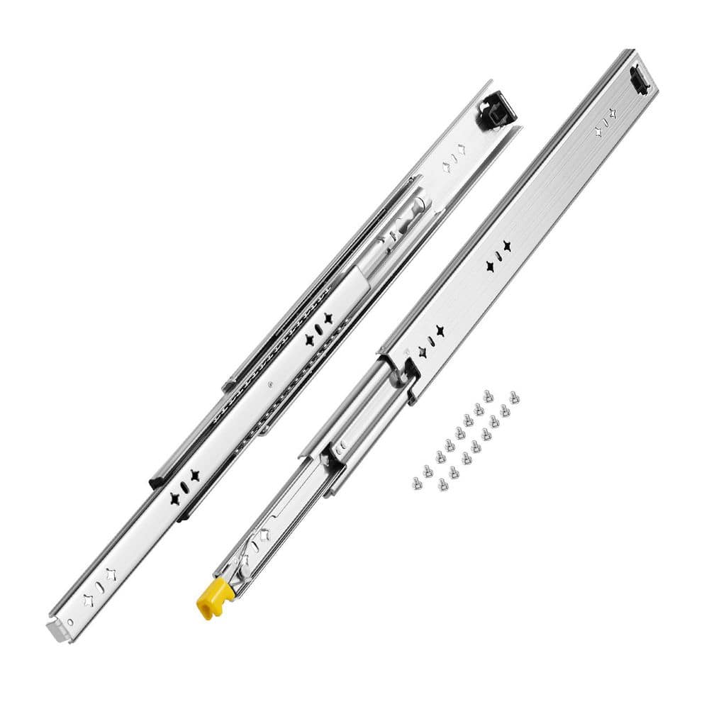VEVOR 20 in. Galvanized Steel Side Mount Full Extension Drawer Slides, 2 Rails, 250 lbs. Capacity, Locking Ball Bearing Rail (1)