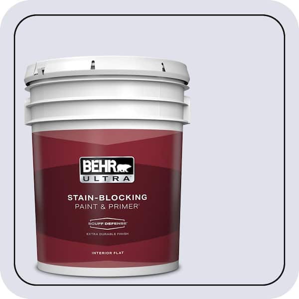 BEHR ULTRA 5 gal. #600A-1 December Dawn Extra Durable Flat Interior Paint & Primer (2)