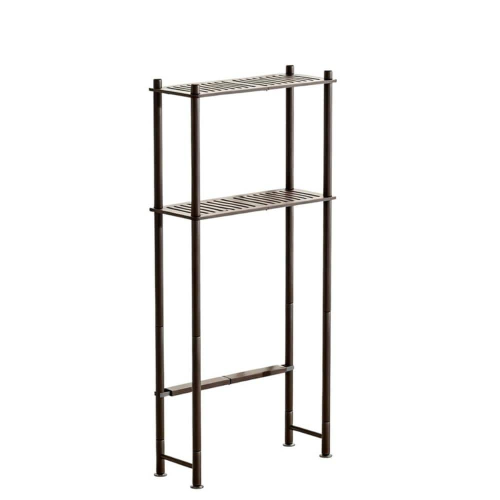 Whatseaso 25 in. W x 54 in. H x 10 in. D Brown Over The Toilet Storage with 2 Shelves (1)