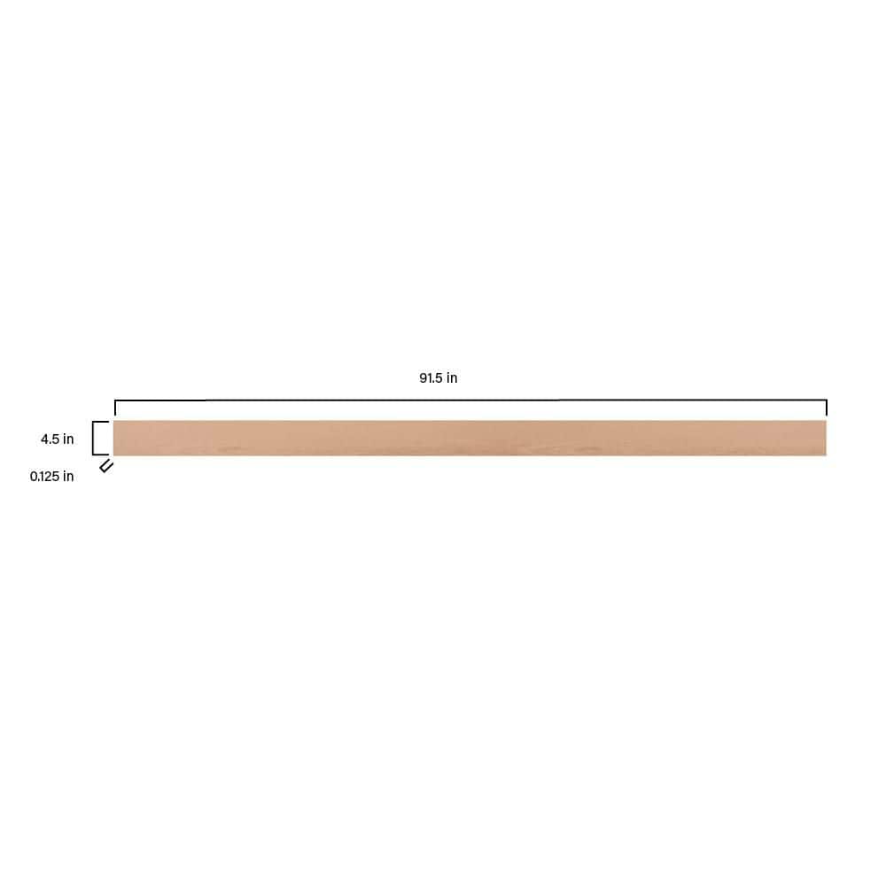 Hampton Bay Recessed Panel 91.5 in. W x 0.125 in. D x 4.5 in. H Kitchen Cabinet Toe Kick in Unfinished (4)