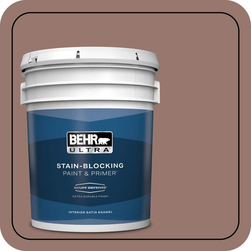 BEHR ULTRA 5 gal. #N160-5 Chocolate Delight Extra Durable Satin Enamel Interior Paint & Primer