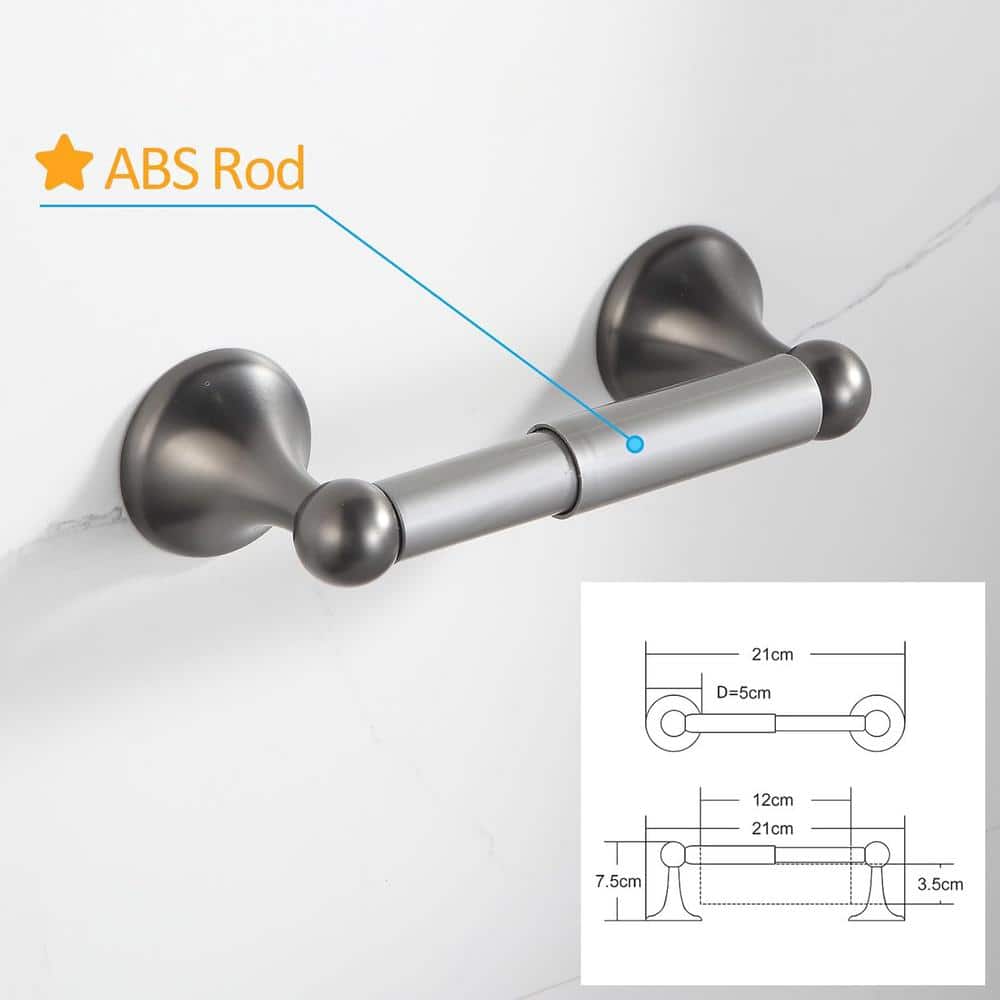 Unbranded Bath Hardware Set w/Adjustable Expandable Towel Bar, Ring, Robe Hook and Toilet Paper Holder (2)