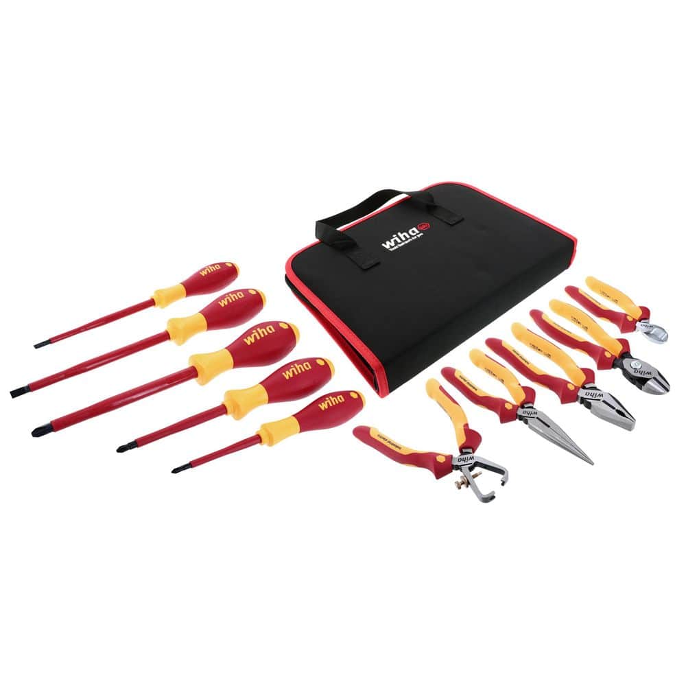 Wiha 1000-Volt Insulated Pliers Cutters and Screwdriver Set in Rollup Pouch (10-Piece) (1)