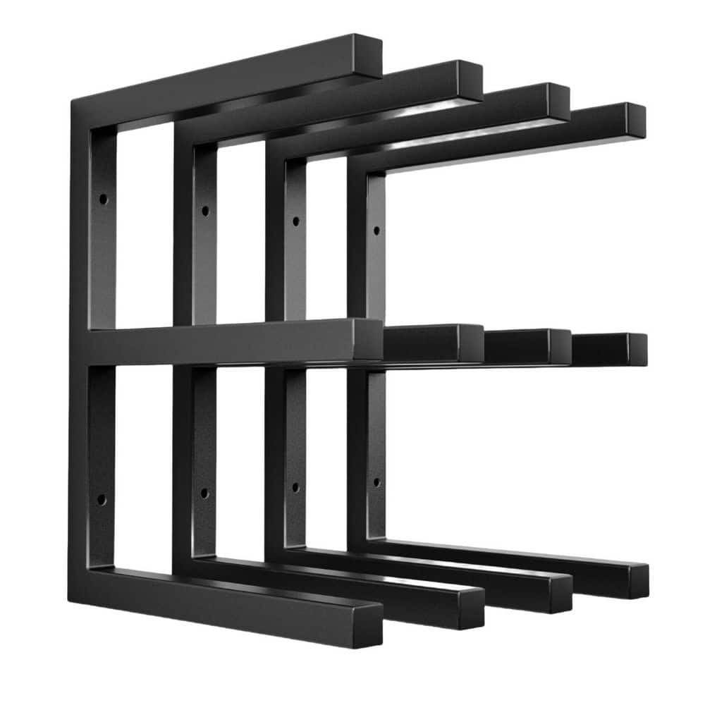 NVNOO 16.7 in. x 13 in. Black Heavy Duty Metal Shelf with 6-Level Holds Up for Wood Organizer and Lumber Storage (4-Pack) (1)