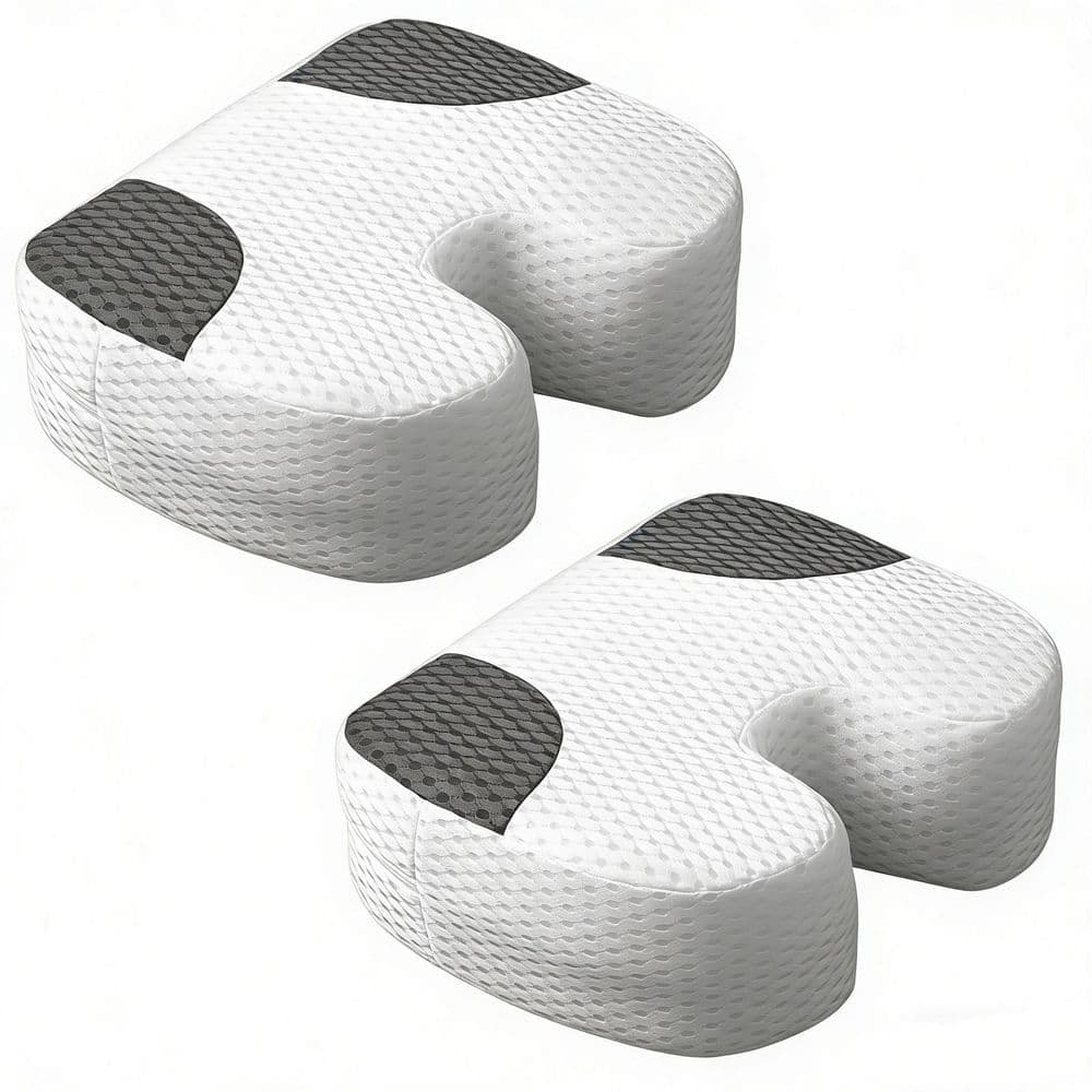 Wudkey 2-Piece Bath Accessory Set, Hot Tub Booster Seat Weighted Spa Bathtub Booster Inflatable Cushion Bottom White and Gray (1)