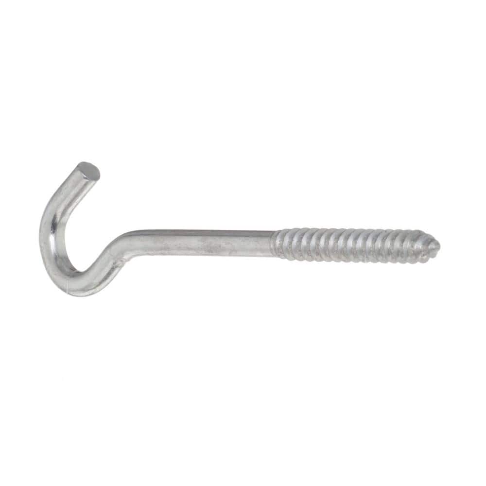 Everbilt 1/4 in. x 5 in. Zinc-Plated Lag Thread Screw Hook (3)