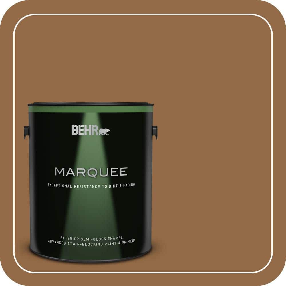 BEHR MARQUEE 1 gal. #QE-31 Barcelona Brown Semi-Gloss Enamel Exterior Paint & Primer