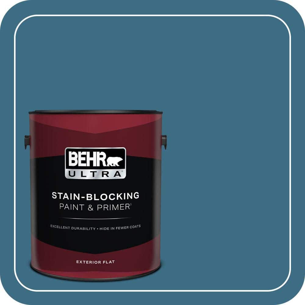 BEHR ULTRA 1 gal. #S490-6 Bering Wave Flat Exterior Paint & Primer