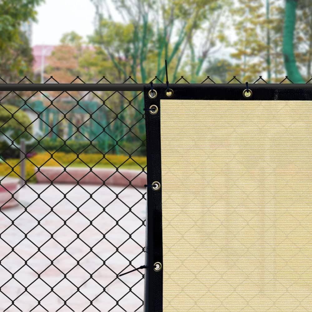 Unbranded 4 ft. x 50 ft. Fence Privacy Screen with Reinforced Bindings and Brass Grommets, Sand (2)