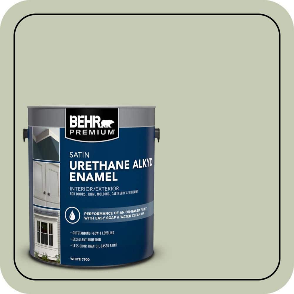BEHR PREMIUM 1 gal. #420E-3 Spring Hill Urethane Alkyd Satin Enamel Interior/Exterior Paint