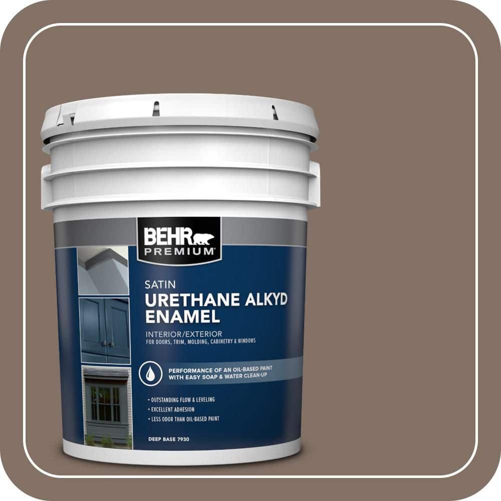 BEHR PREMIUM 5 gal. #PPU5-17 Cardamom Spice Urethane Alkyd Satin Enamel Interior/Exterior Paint