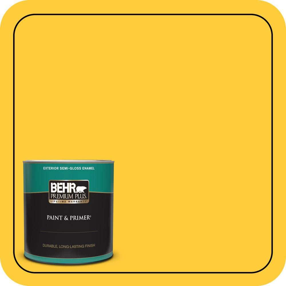 BEHR PREMIUM PLUS 1 qt. #S-G-360 Bright Star Semi-Gloss Enamel Exterior Paint & Primer