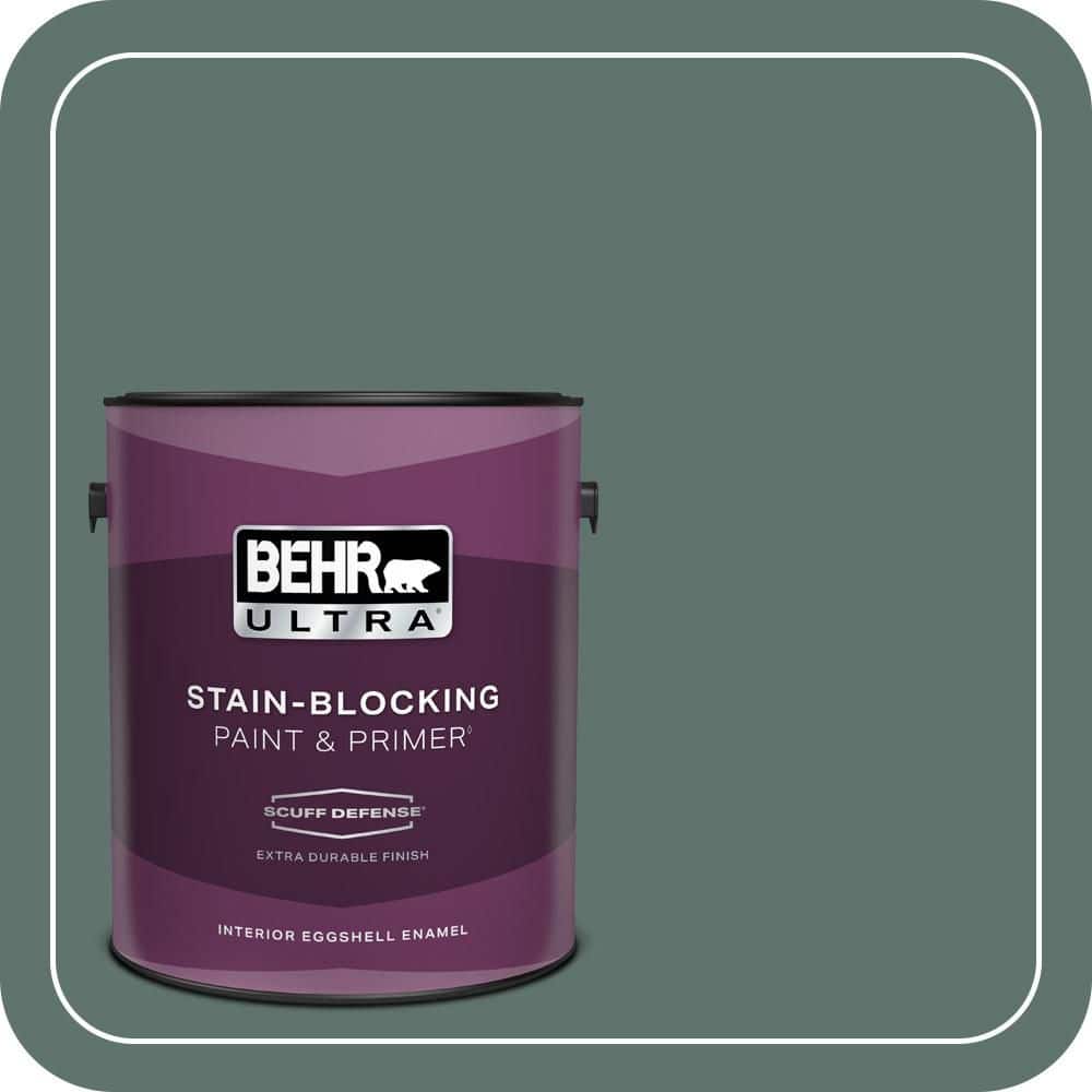 BEHR ULTRA 1 gal. #PPU12-17 Cameroon Green Extra Durable Eggshell Enamel Interior Paint & Primer (1)