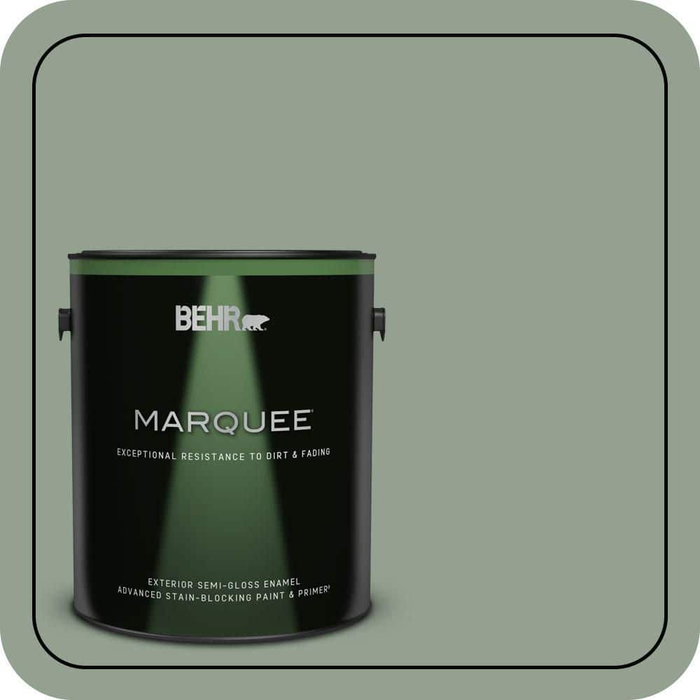 BEHR MARQUEE 1 gal. #N400-4 Forest Path Semi-Gloss Enamel Exterior Paint & Primer (1)