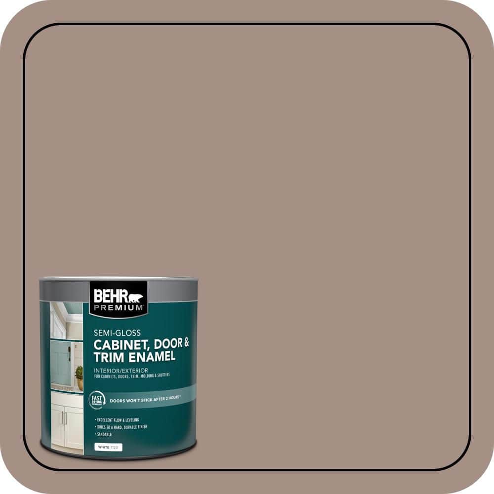 BEHR PREMIUM 1 qt. #MQ2-33 Parisian Café Semi-Gloss Enamel Interior/Exterior Cabinet, Door & Trim Paint