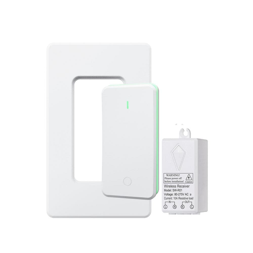 Ahfiwaso 15A Smart On-Off Iluminated Push Button Light Switch White (1)