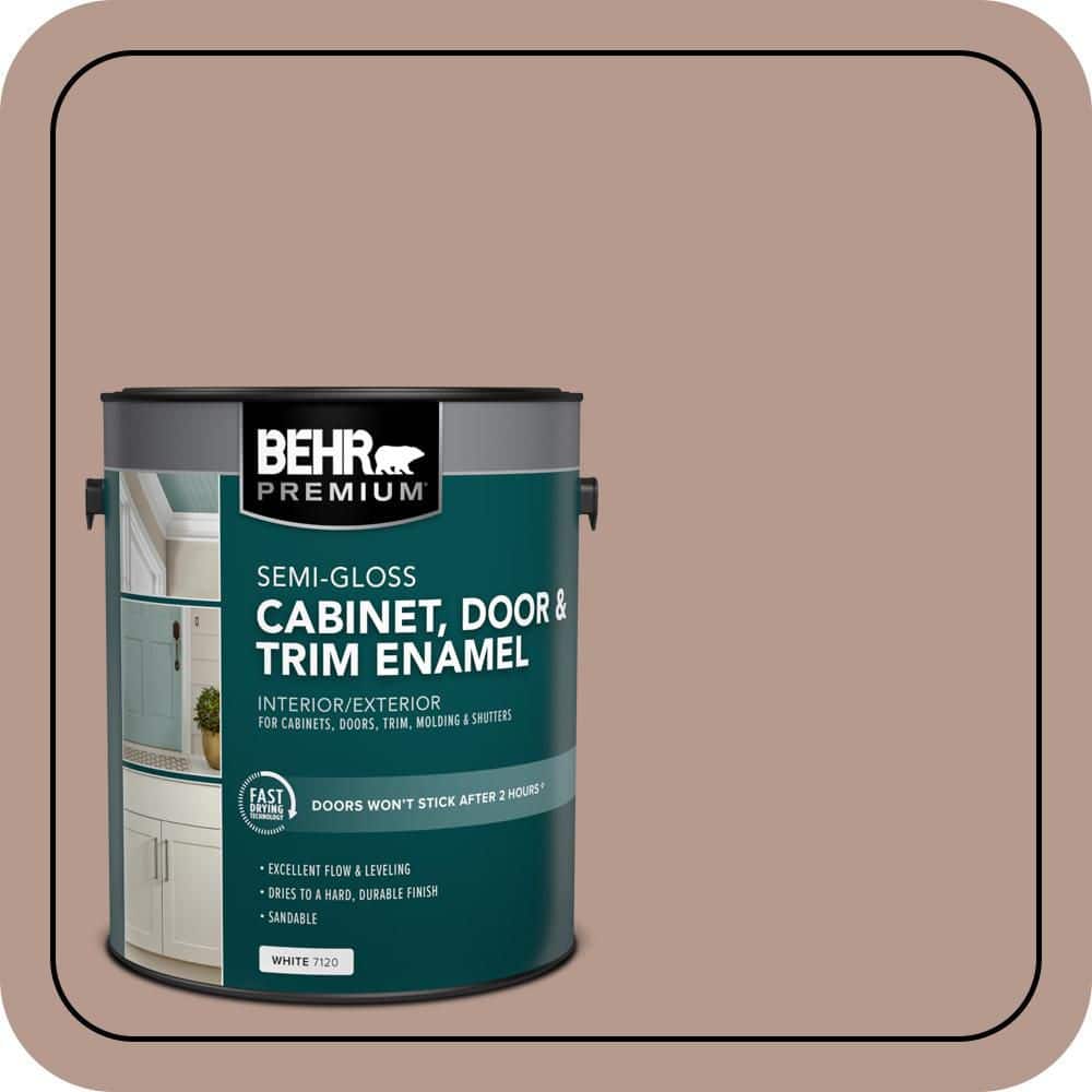 BEHR PREMIUM 1 gal. #MQ1-55 Lite Cocoa Semi-Gloss Enamel Interior/Exterior Cabinet, Door & Trim Paint (1)
