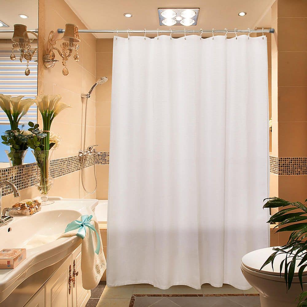 Utopia Alley Adjustable 40 in. Shower Curtain Tension Rod - Rust-Proof Aluminum with PVC End Cap, No Drill, Chrome (2)