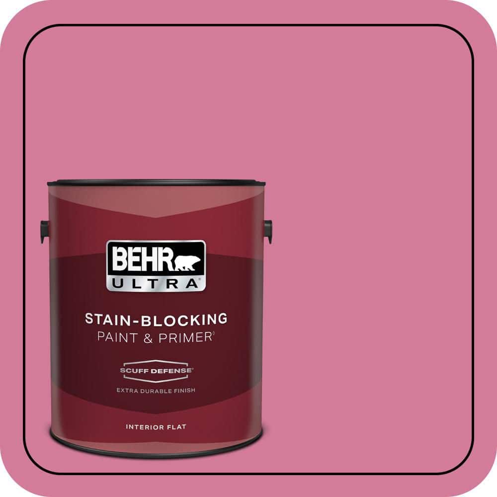 BEHR ULTRA 1 gal. #P130-5 Little Bow Pink Extra Durable Flat Interior Paint & Primer