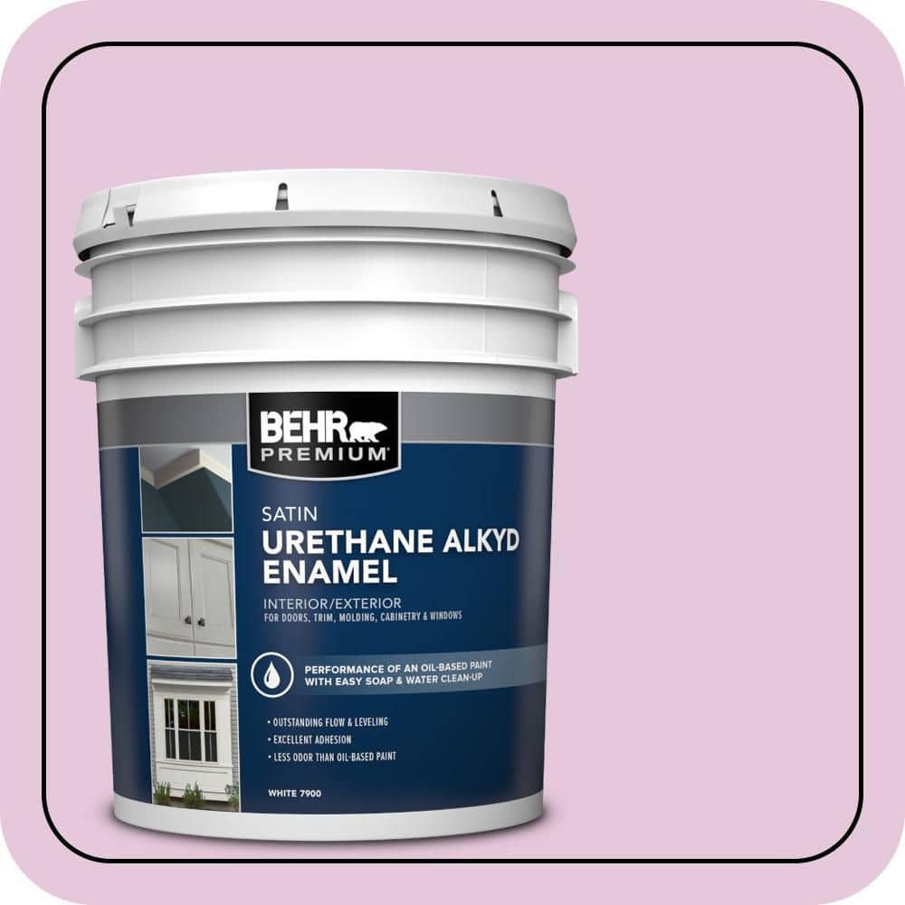 BEHR PREMIUM 5 gal. #M120-2 Kiss Good Night Urethane Alkyd Satin Enamel Interior/Exterior Paint