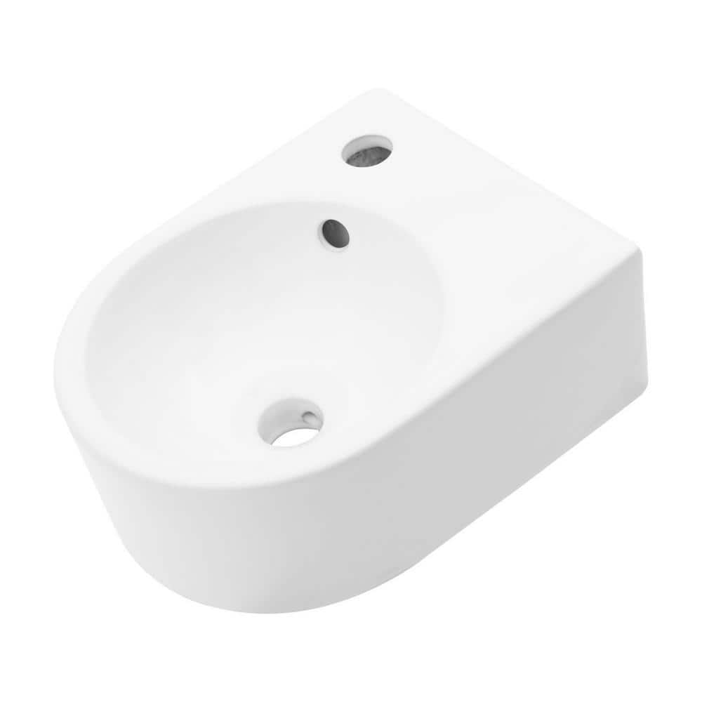 Miscool Anky 4.75 in. H Wall Mounted Bathroom Sink in White Ceramic (1)