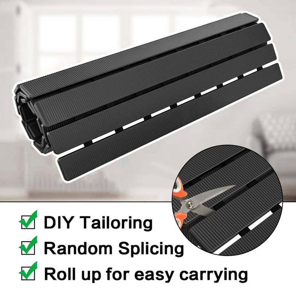 Wudkey Shower Mat Non Slip, Bathtub Mat with Suction Cups and Drain Holes, 27.5 in. x 15.7 in. Bath Mat for Tub Shower in Black (3)