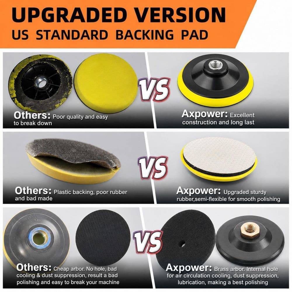 LAIFUCAM 4 Inch Diamond Polishing Pad Kit with Wet Dry Use for Granite Marble Concrete Stone Quartz Polisher 13 Pack (3)