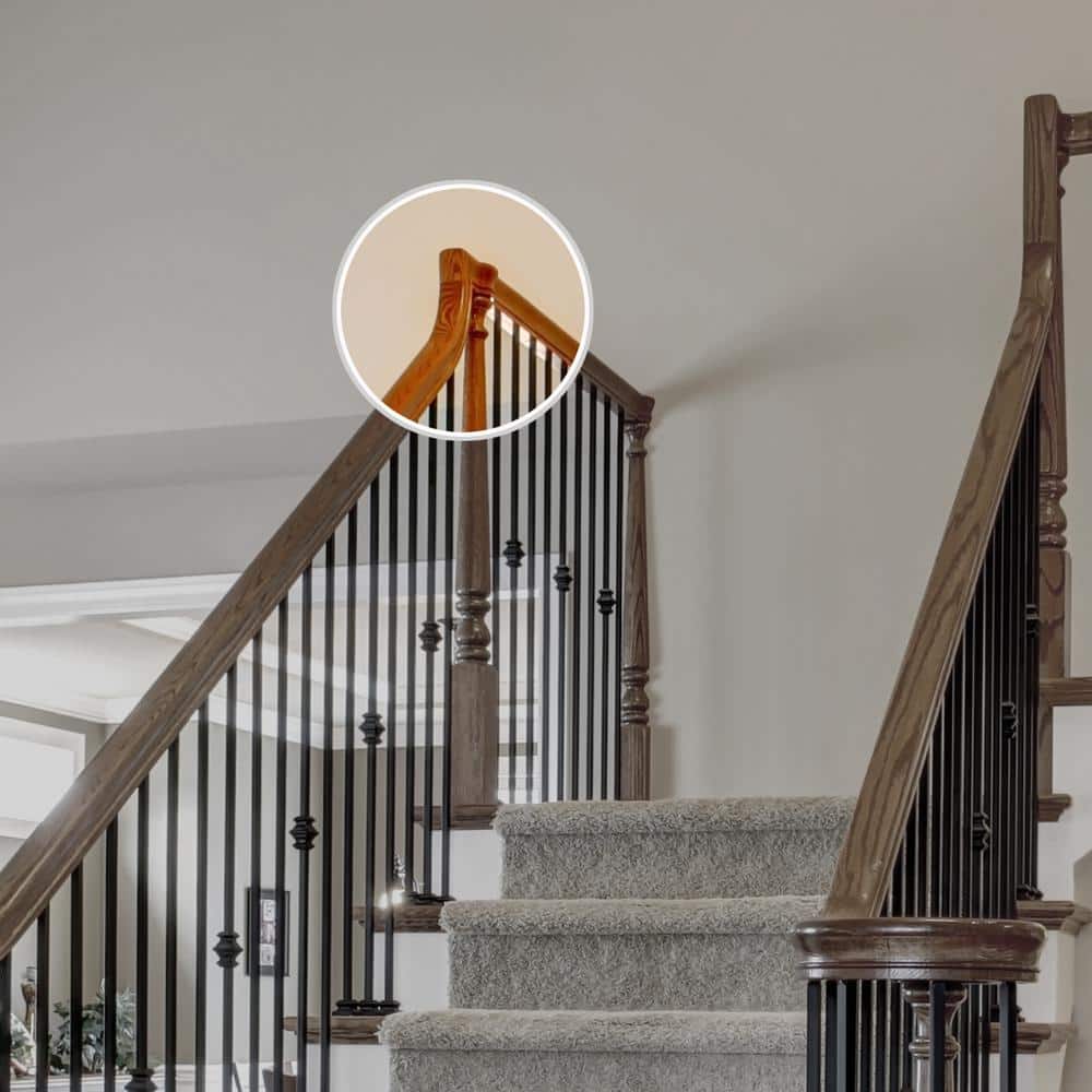 EVERMARK Stair Parts 7789 Unfinished Red Oak Straight 2-Rise Gooseneck with Cap Handrail Fitting (2)