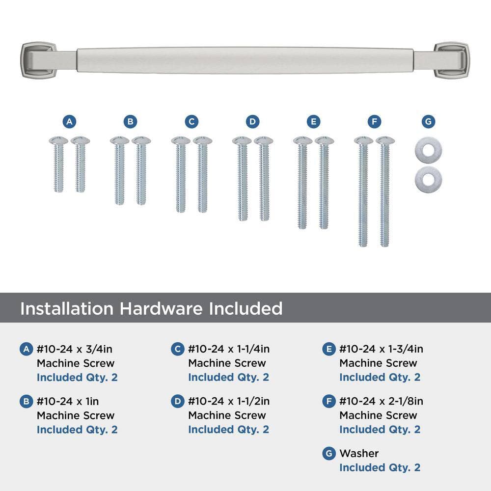 Amerock Stature 12 in. (305mm) Classic Satin Nickel Bar Appliance Pull (3)